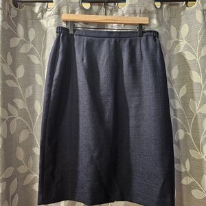 Leslie Fay Dark Blue Pencil Skirt